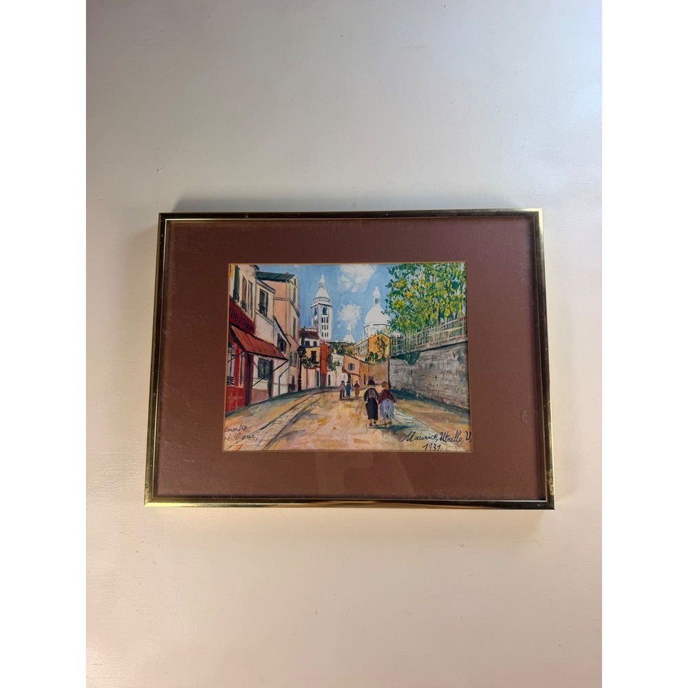 Maurice Utrillo Framed Print Unisex 13x10 Brown Excellent Paris Montmartre 1931